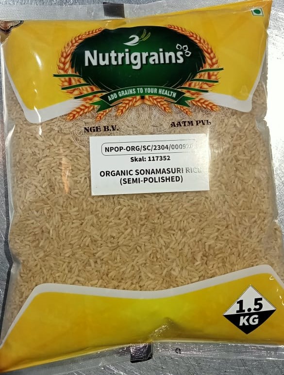 NUTRIGRAINS BIO SEMIPOLISHED RICE 1.5KG(NL-BIO-01)